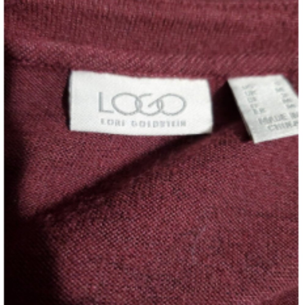Logo Women's Cardigan Burgundy Size S - Picture 5 of 7